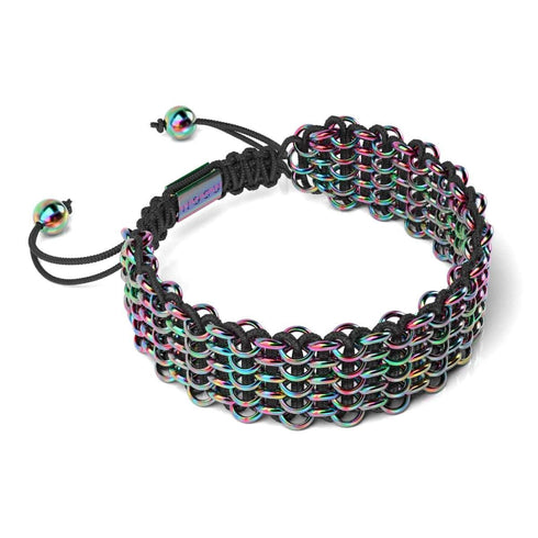 Chameleon Links | Deluxe Kismet Bracelet | Black x Unicorn Silver